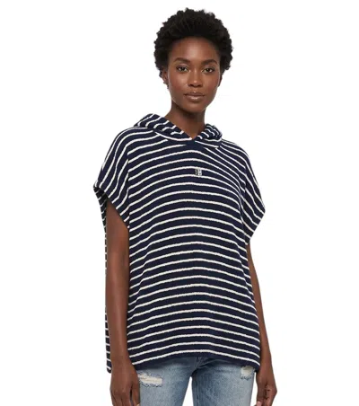 Givenchy Blue Stripes Hood Sweatshirt In Multi