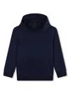 Givenchy Logo-embroidered Fleece-texture Hoodie In Blue