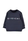 Givenchy Blue Sweatshirt For Baby Boy With Logo In Blue