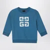 Givenchy Blue Sweatshirt With 4g Logo Print In Blue