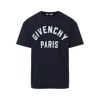 Givenchy Navy Short-sleeved T-shirt With Logo In Blue