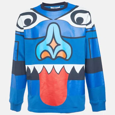 Pre-owned Givenchy Blue Totem Print Cotton Crewneck Sweatshirt Xl
