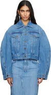 Givenchy Womens Medium Blue Cropped Denim Jacket In Blue