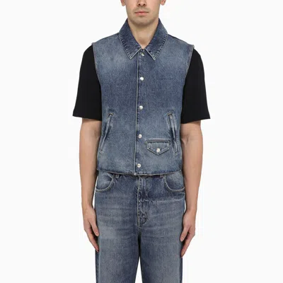 Givenchy Blue Washed-out Denim Waistcoat