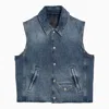 GIVENCHY GIVENCHY BLUE WASHED-OUT DENIM WAISTCOAT MEN