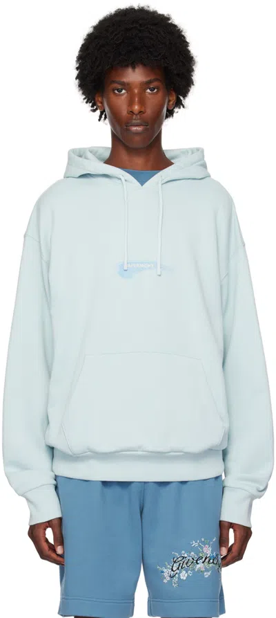 Givenchy Blue Wing Logo Hoodie In 450-sky Blue