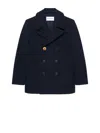 Givenchy Peacoat In Wool In Blue