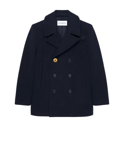 GIVENCHY GIVENCHY BLUE WOOL COAT
