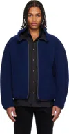 Givenchy Blue Wool Fleece Bomber Jacket In Blue