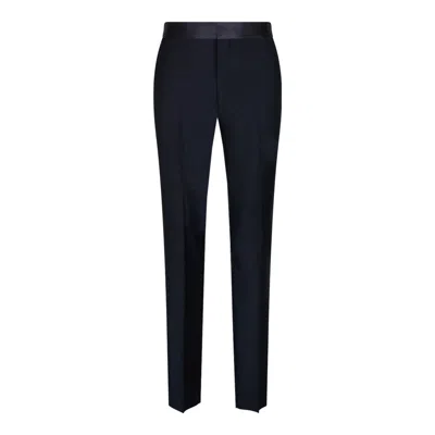 GIVENCHY GIVENCHY BLUE WOOL MOHAIR TROUSERS