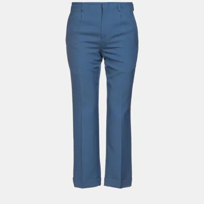 Pre-owned Givenchy Blue Wool Trousers Size 48