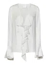 Givenchy Long-sleeved White Silk Crpon Blouse In White