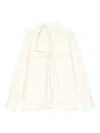 Givenchy Draped Bow Blouse In White
