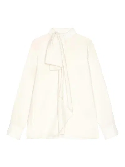 Givenchy Draped Bow Blouse In White