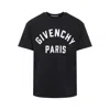 Givenchy Men Black Crewneck T-shirt With Maxi Logo Lettering On The Front In Cotton Man In Black