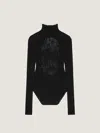 Givenchy Open-back Lace Turtleneck Bodysuit In Black