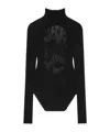 Givenchy Open-back Lace Turtleneck Bodysuit In Pink