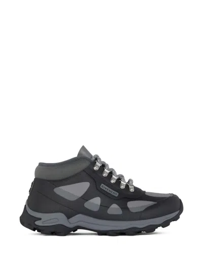 Givenchy Bogs Lace Up Boots In Rubber And Neoprene In Gray