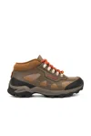 Givenchy Bogs Lace Up Boots In Rubber And Neoprene In Brown & Orange