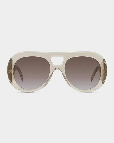 Givenchy Bold 53mm Acetate Pilot Sunglasses In Shiny Beig