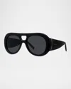 Givenchy Bold 53mm Gradient Round Sunglasses In Black