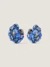 Givenchy Bold Crystals Clip Earrings In Metal And Crystals In Blue