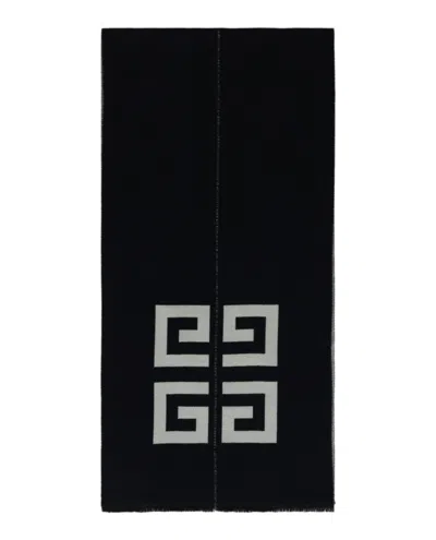 Givenchy Bold Logo Graphic Scarf With Fringe Edges