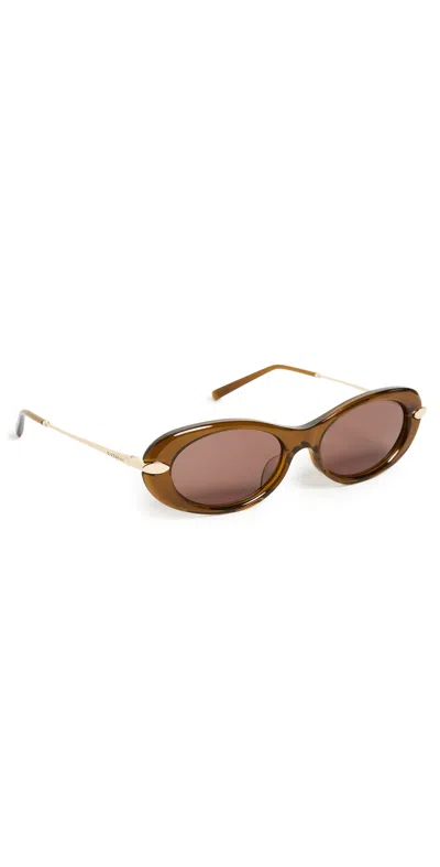 Givenchy Bold Oval Sunglasses Shiny Light Brown/brown