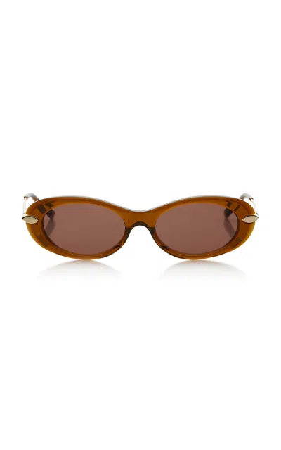 Givenchy Bold Oval-frame Acetate Sunglasses In Brown