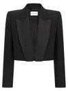 Givenchy Peak-lapel Padded-shoulder Blazer In Black