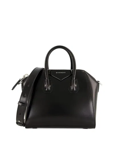 Givenchy Mini Antigona Bag In Box Leather In Black