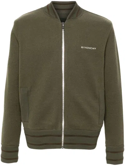 Givenchy 4g-patch Wool Bomber Jacket In Green