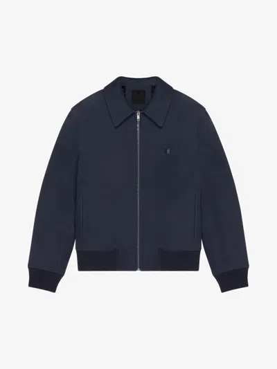 Givenchy Bomber In Suede With 4g Metal In Blue