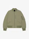 Givenchy Green Nylon Bomber Jacket In Green