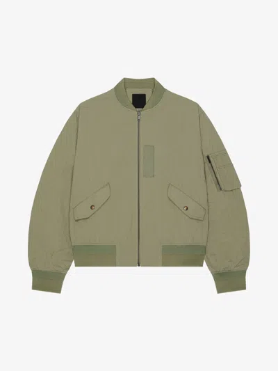 Givenchy Khaki Monogram 72 Bomber Jacket In 331-almond Green