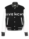Givenchy Men Two-tone Wool Blend And Leather Bomber Jacket In Black