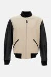 Givenchy Silk Nylon Jacket Contrast Sleeves Pockets In Neutral