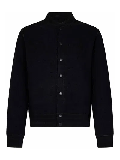Givenchy Black Jacquard Logo Bomber Jacket In 001-black