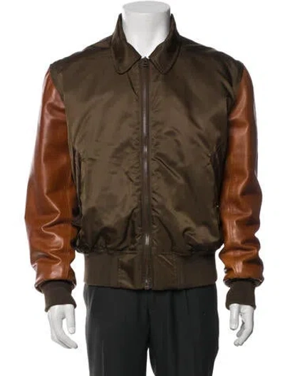 Pre-owned Givenchy Bomber Jacket In Brown/green