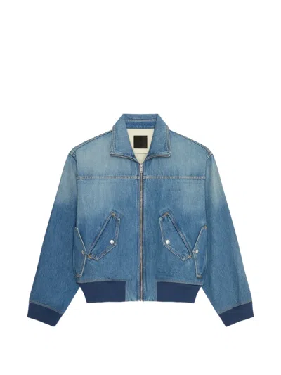 Givenchy Bomber Jacket In Denim In Blue