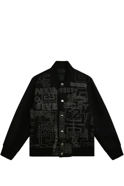 Givenchy Kids' Logo-embroidered Bomber Jacket In Back
