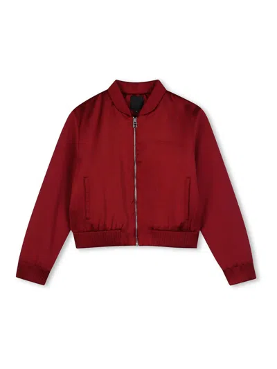 Givenchy Kids' Bomber Jacket With Embroidery In Red