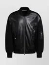 Givenchy Bomber Jacket With Leather Panels And Wool Sleeves In Black