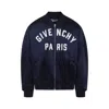 Givenchy Deep Navy Satin-finish Bomber Jacket In Blue