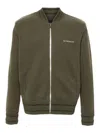 Givenchy Green Sweatshirt With Bomber Collar And 4g Logo In Wool Man In Green