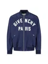 Givenchy Deep Navy Satin-finish Bomber Jacket In Blue