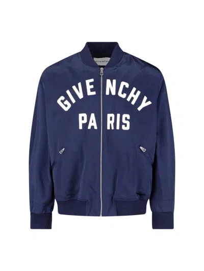 Givenchy Bomber Logo In Blue