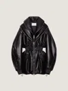 Givenchy Bomber Long À Col Châle Zippé En Cuir In Black