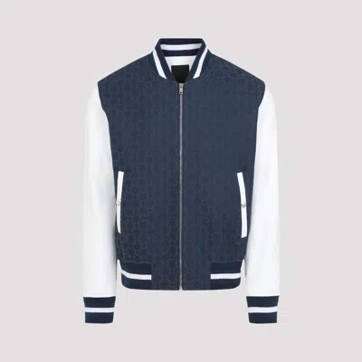 Givenchy Monogram-jacquard Bomber Jacket In Blue