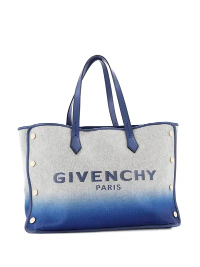 Pre-owned Givenchy Bond Shopper Canvas Medium Tote Bag In Blue